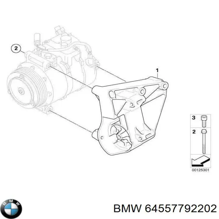 7792202 BMW Кронштейн компресора кондиціонера