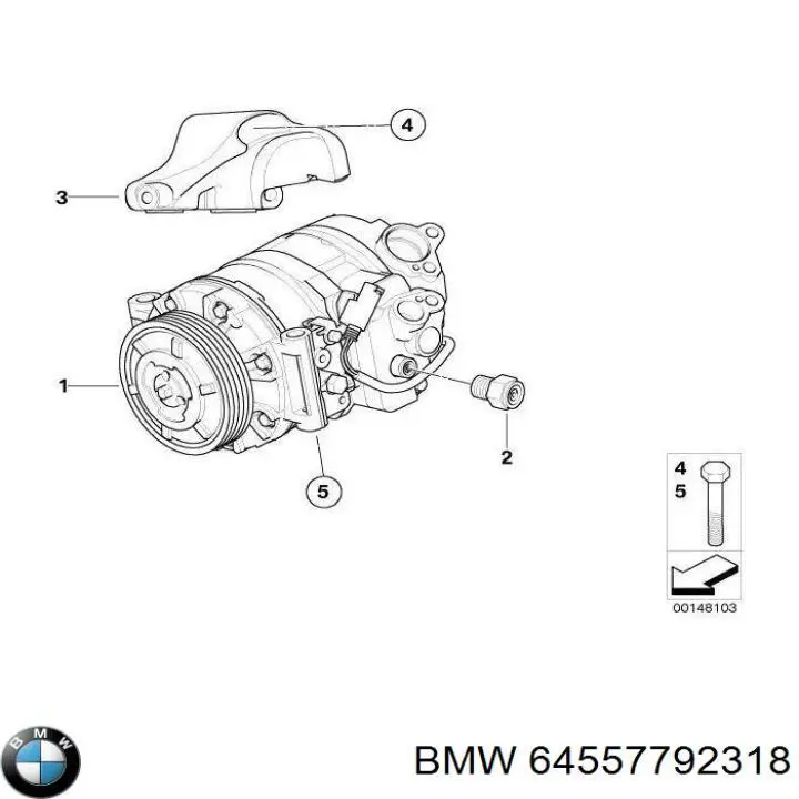 Кронштейн компресора кондиціонера BMW 64557792318 ціна, від 8.95 USD