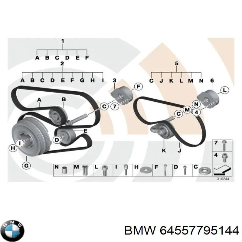 64557795144 BMW Поліклиновий ремінь