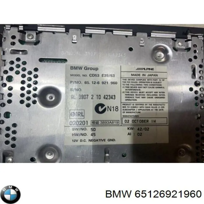65126921960 BMW 