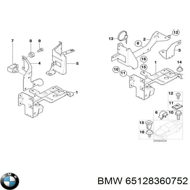  BMW 65128360752 ціна, від 12.01 USD