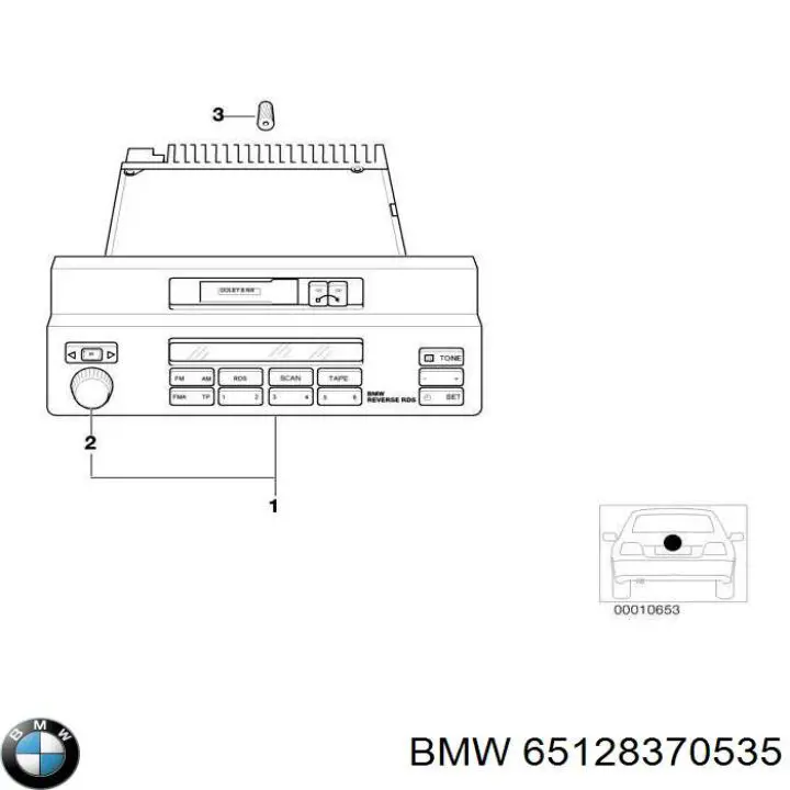 Магнітола (радіо AM/FM) BMW 65128370535 ціна, від 3.37 USD
