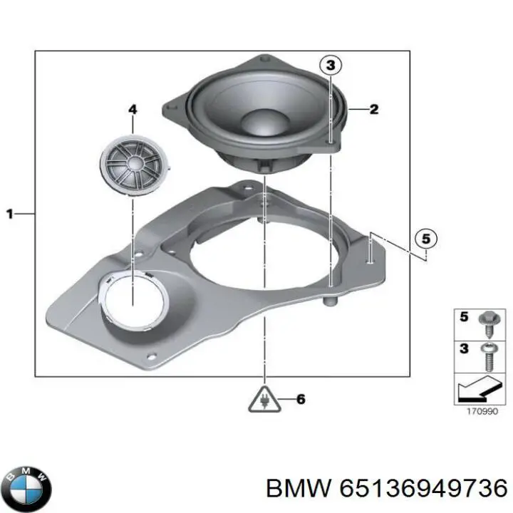 Динамік передньої двері 65136949736 BMW