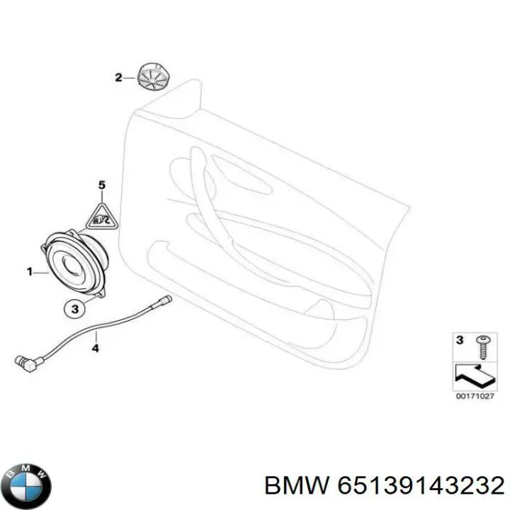 Динамік передньої двері 65139143232 BMW