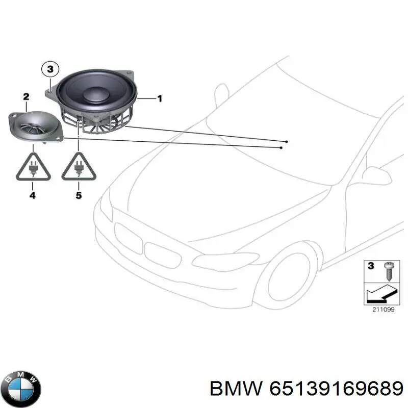 Купити 65139169689 BMW Динамік "торпедо"