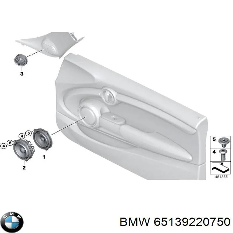 Динамік передньої двері 65139220750 BMW