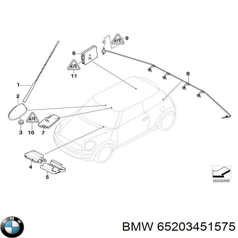 Антена BMW 65203451575 ціна, від 49.25 USD