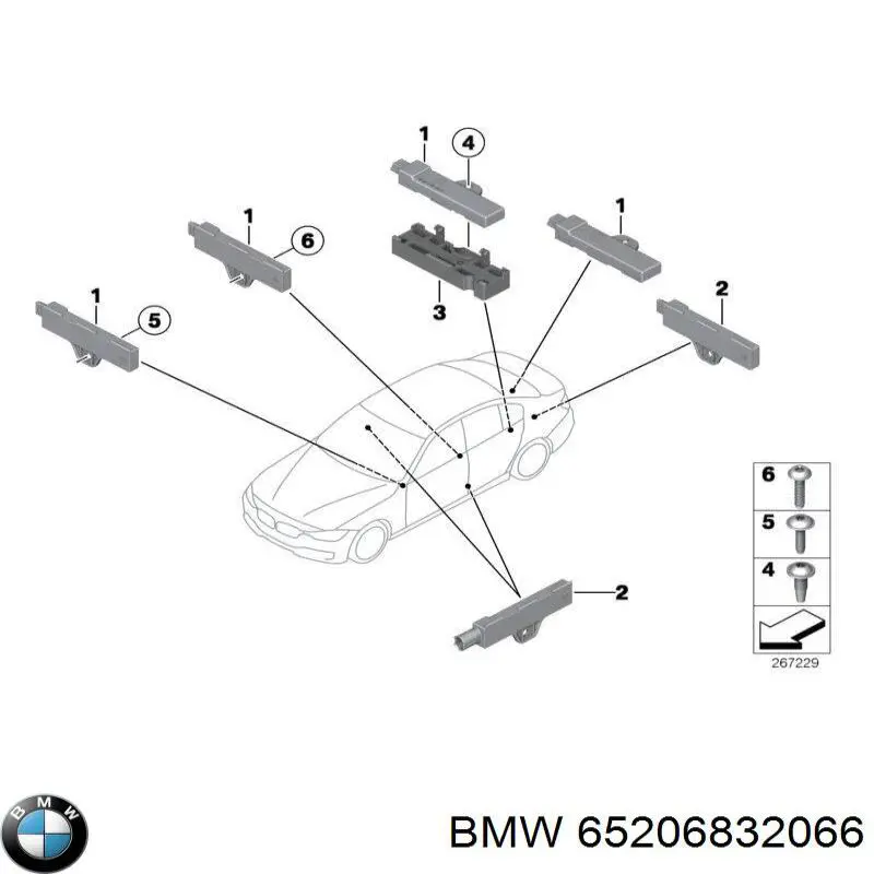 6832066 BMW Антена на дах