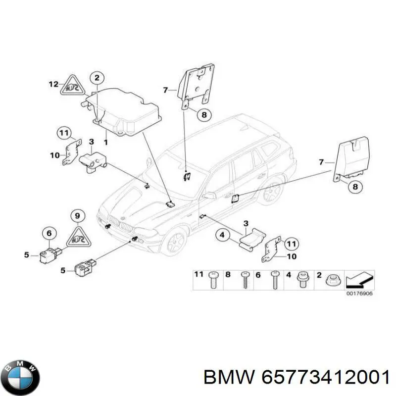 65773414123 BMW Датчик подушки безпеки
