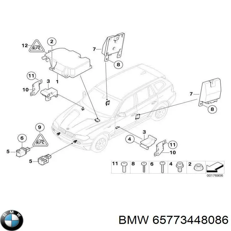 65773448086 BMW датчик airbag передній