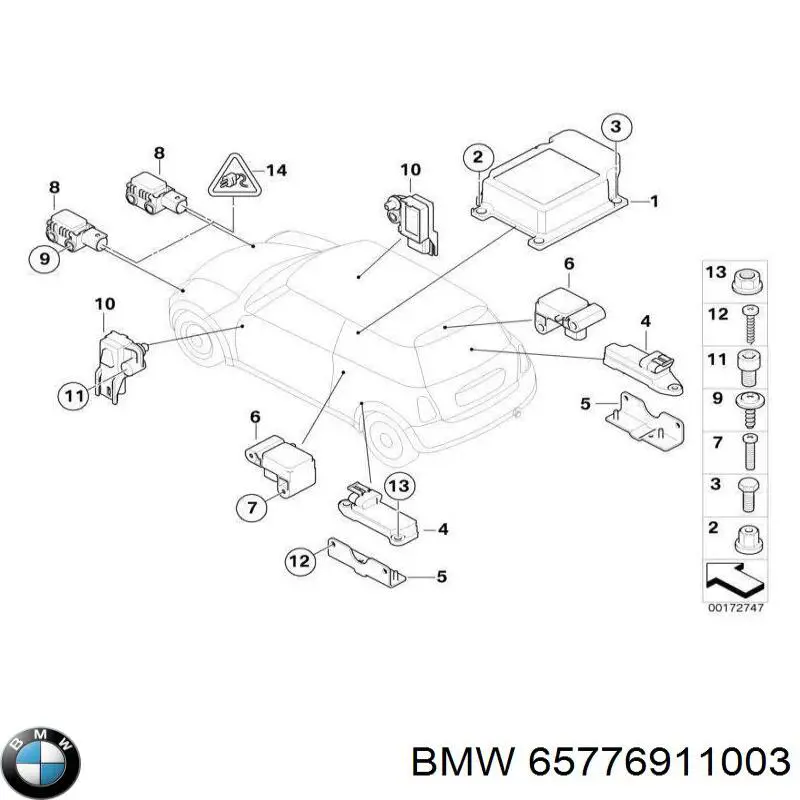 Датчик Ейрбег передній BMW 65776911003 ціна, від 2.53 USD