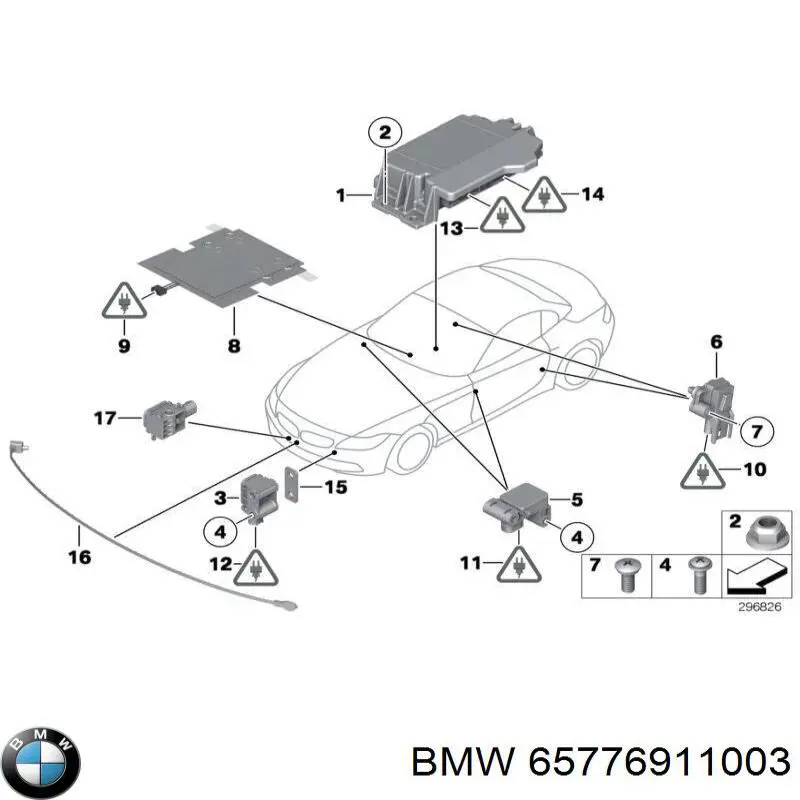 Купити 65776911003 BMW Датчик Айрбег передній