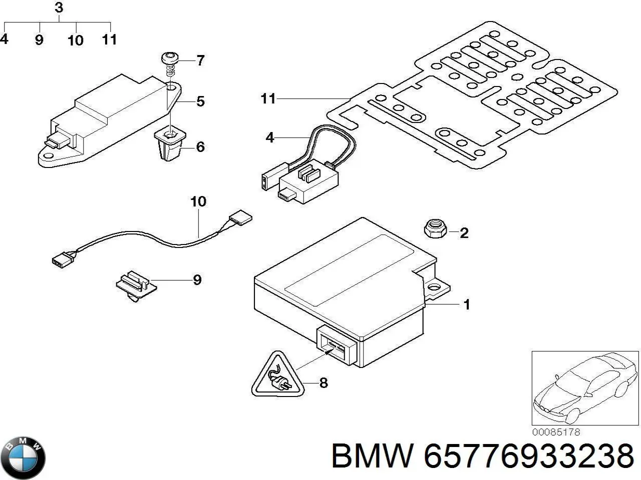65776933238 BMW модуль-процесор керування подушки безпеки
