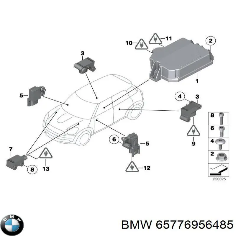 Датчик Ейрбег передній BMW 65776956485 ціна, від 19.00 USD