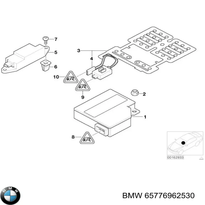 65776962530 BMW модуль-процесор керування подушки безпеки