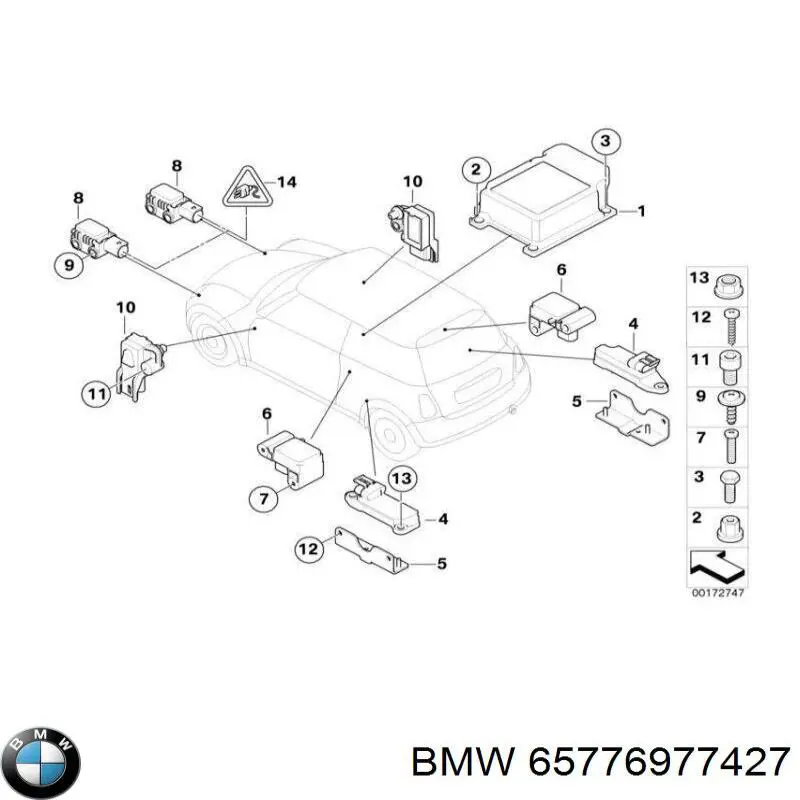 65776977427 BMW модуль-процесор керування подушки безпеки