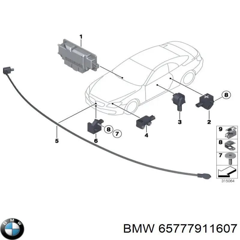  Модуль-процесор керування подушки безпеки BMW 5 