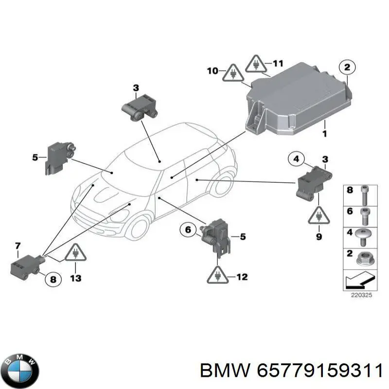 Датчик Ейрбег бічній правий на BMW 5 (F10)
