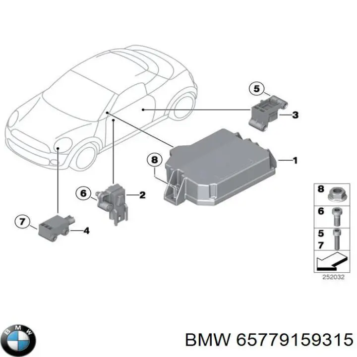 Купити 65779159315 BMW Датчик Айрбег передній