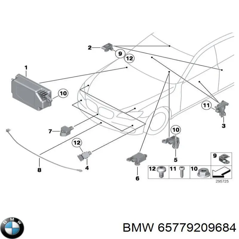 65779209684 BMW Модуль-процесор управління подушки безпеки