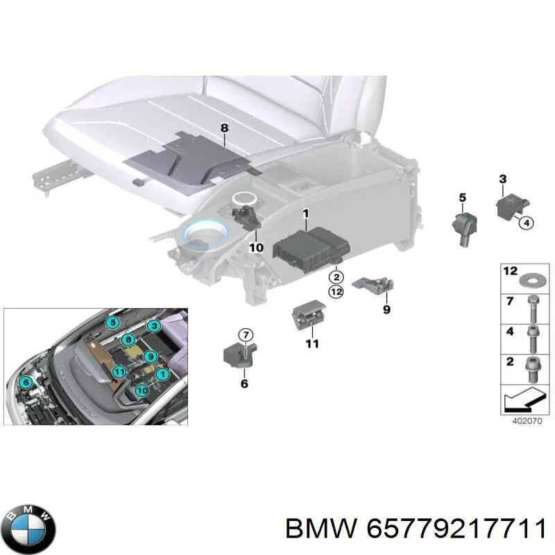 65779217711 BMW датчик airbag бічній лівий