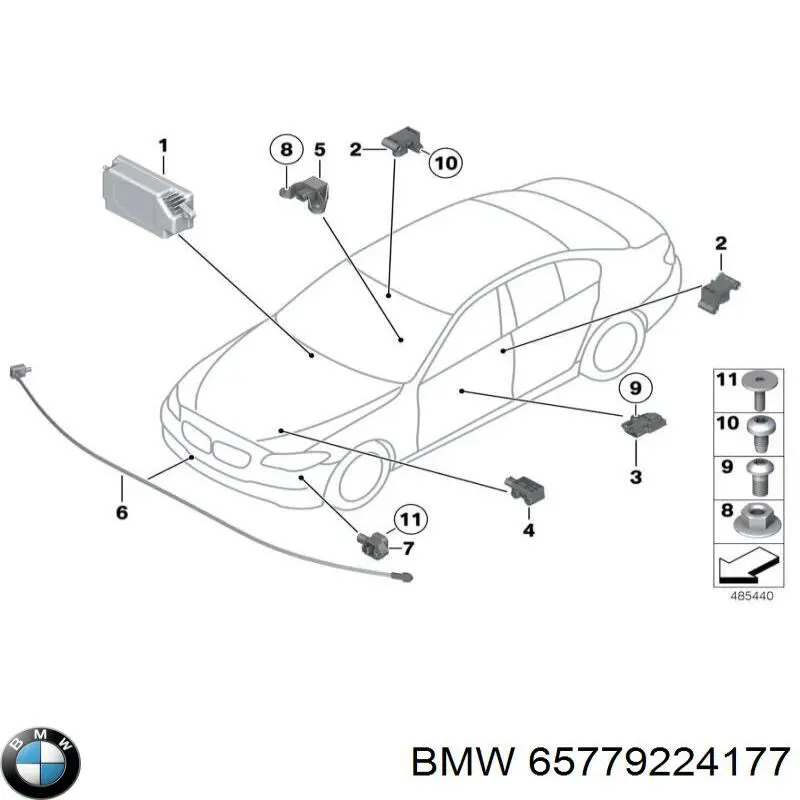 65779224177 BMW датчик airbag бічній правий