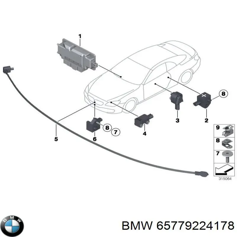 Купити 65779224178 BMW Датчик Айрбег передній