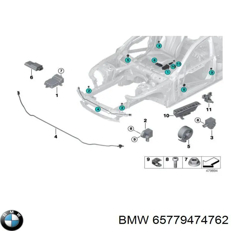 Модуль-процесор керування подушки безпеки BMW 65779474762 ціна, від 75.93 USD