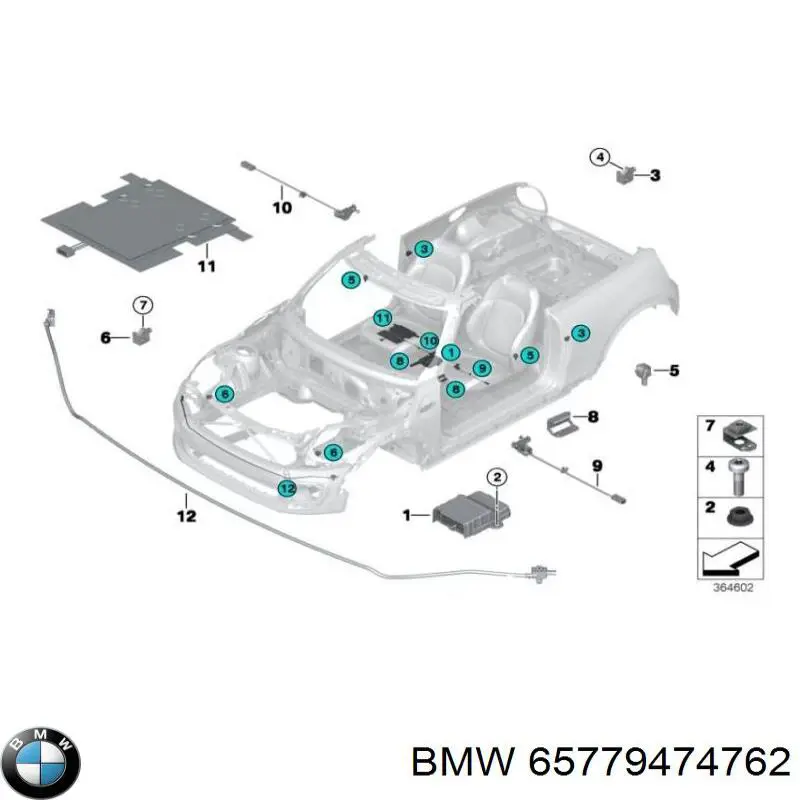 65779474762 BMW Модуль-процесор управління подушки безпеки