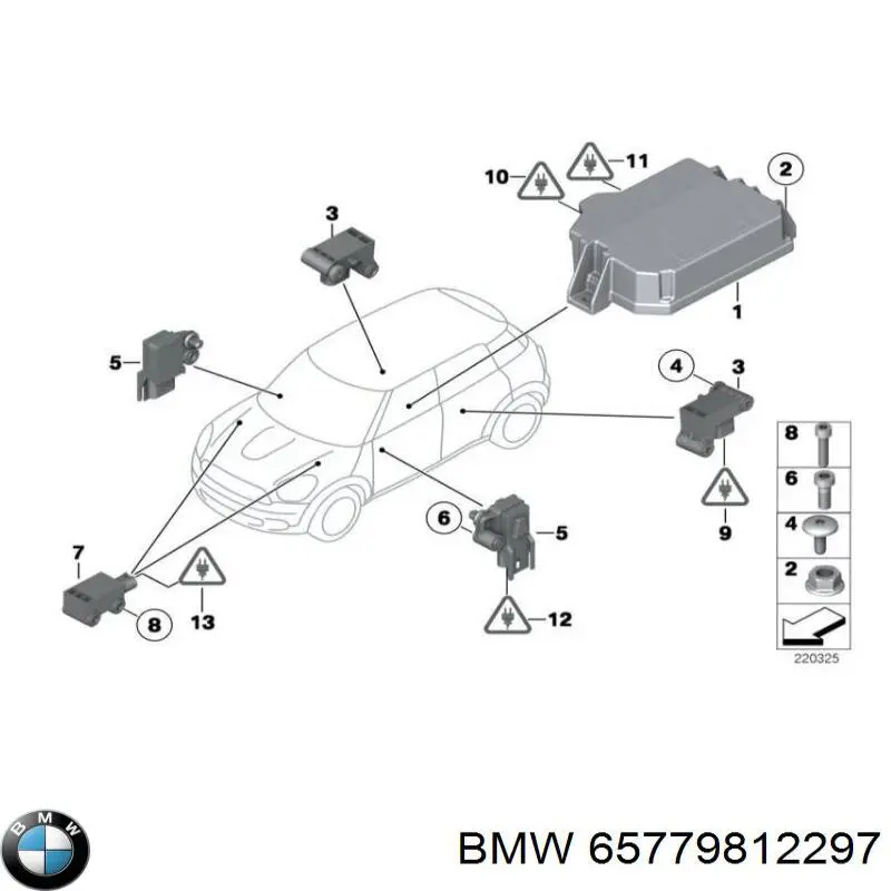 Купити 65779807169 BMW Модуль-процесор керування подушки безпеки