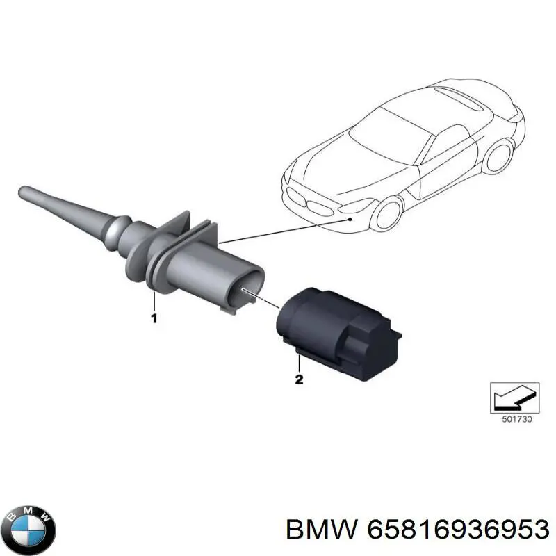 65816936953 BMW Датчик температури навколишнього середовища