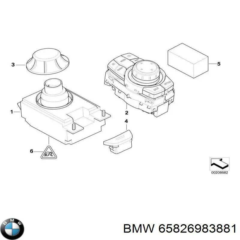Перемикач управління центром повідомлень на BMW 5 (E60)