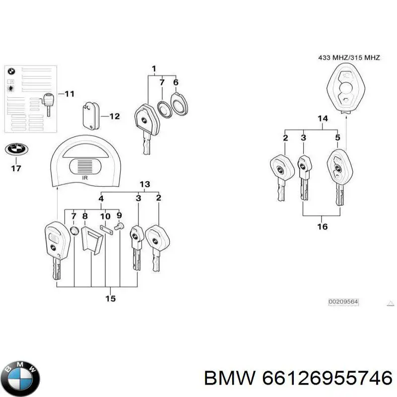 Купити 66126955746 BMW 