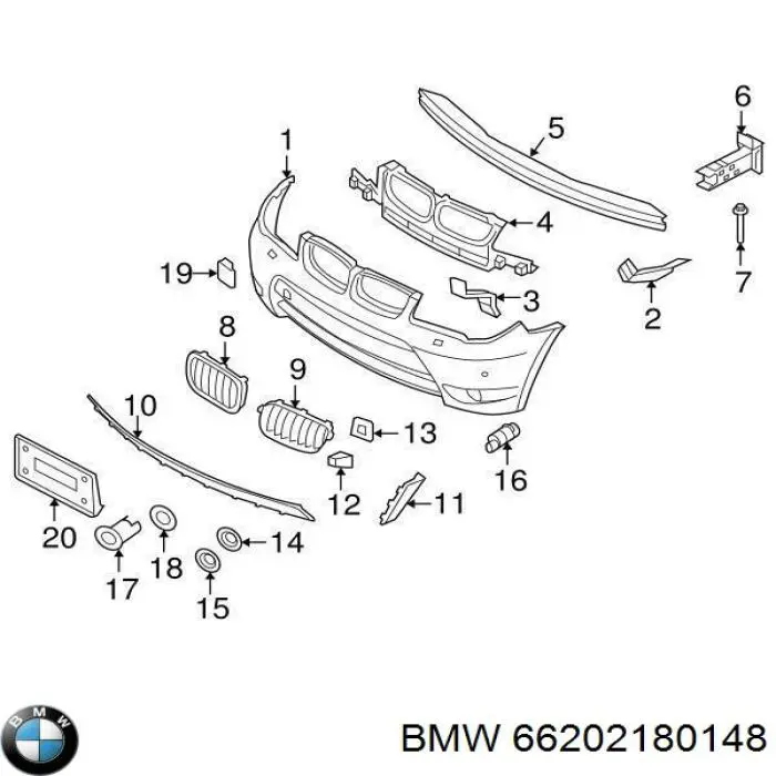Купити 66202180148 BMW Датчик сигналізації парковки (парктроник), передній / задній,