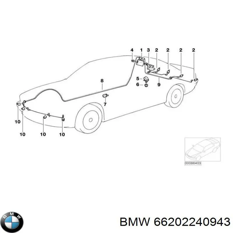 66202240943 BMW датчик сигналізації парковки (парктронік, передній/задній, центральний)