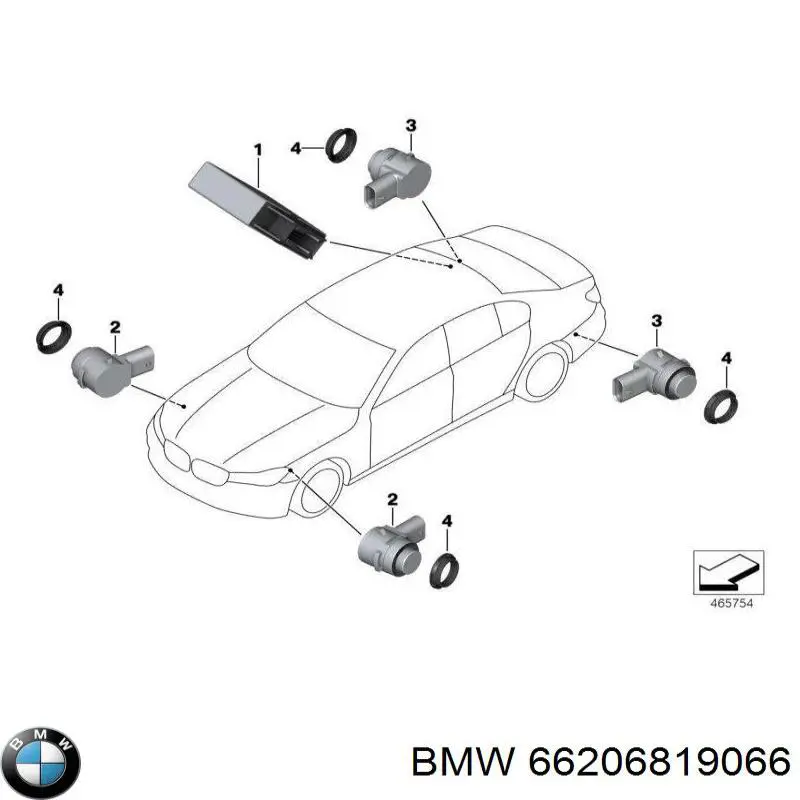 66206819066 BMW датчик сигналізації парковки (парктронік, передній/задній, центральний)