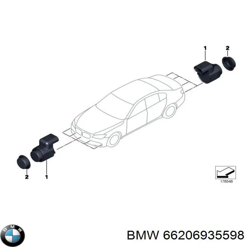 66206935598 BMW датчик сигналізації паркування (парктронік, передній)