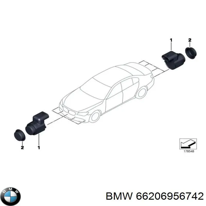 Датчик сигналізації паркування (парктронік), передній 66206956742 BMW