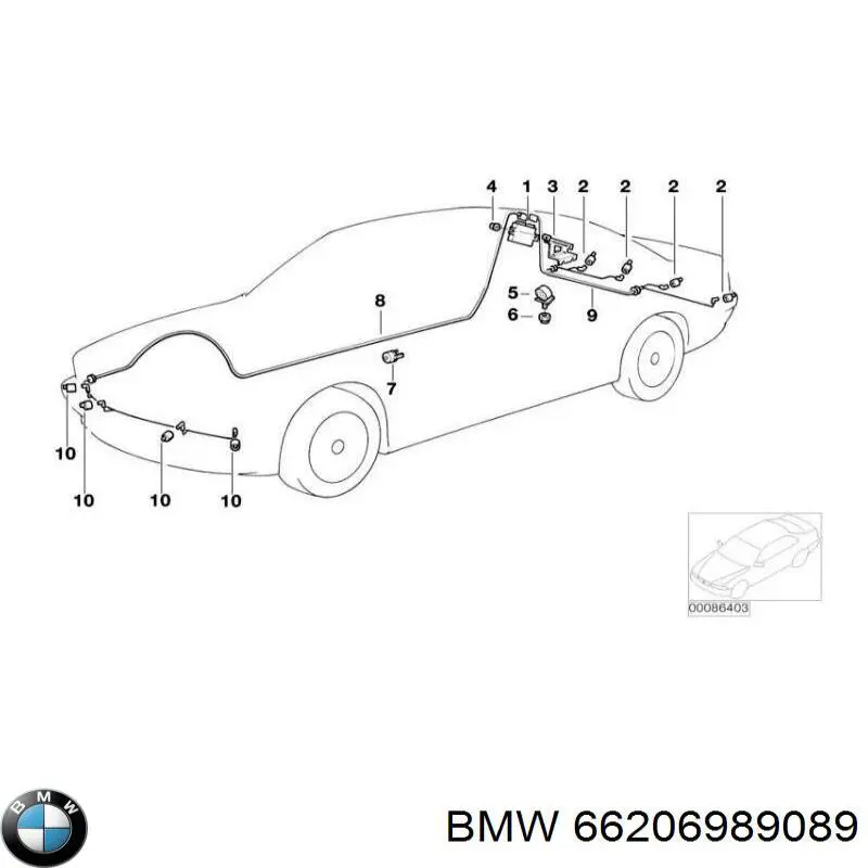 Акустична паркувальна система BMW 66206989089 ціна, від 263.11 USD