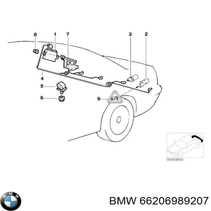 66206989207 BMW датчик сигналізації парковки (парктронік, передній/задній, центральний)