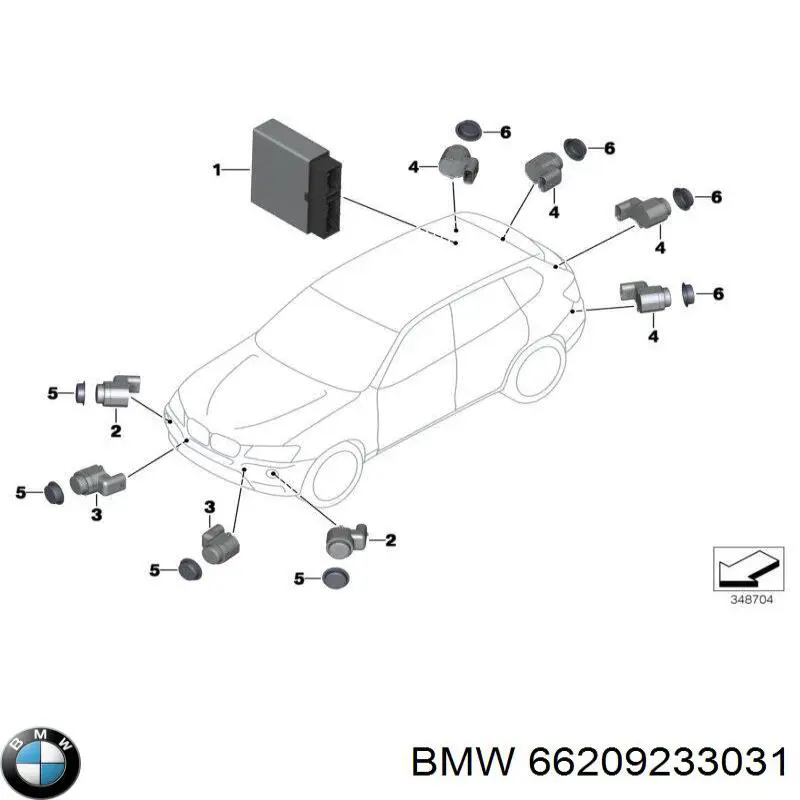 Купити 66209233031 BMW Датчик сигналізації паркування (парктронік), передній