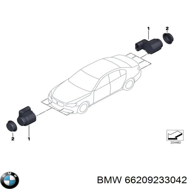 Купити 66209233042 BMW Датчик сигналізації паркування (парктронік), передній
