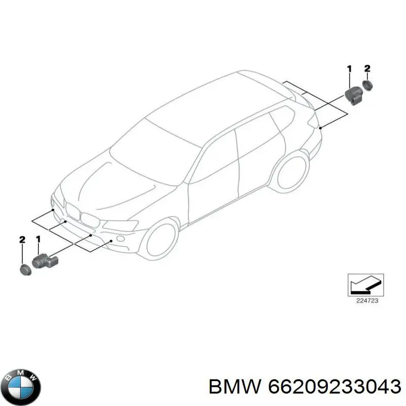 Датчик сигналізації паркування (парктронік), передній 66209233043 BMW