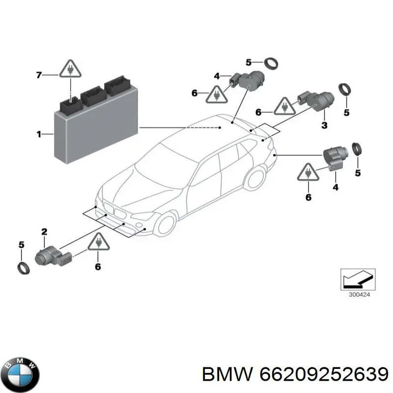 Купити 66209252639 BMW Модуль керування (ЕБУ) парктроніком