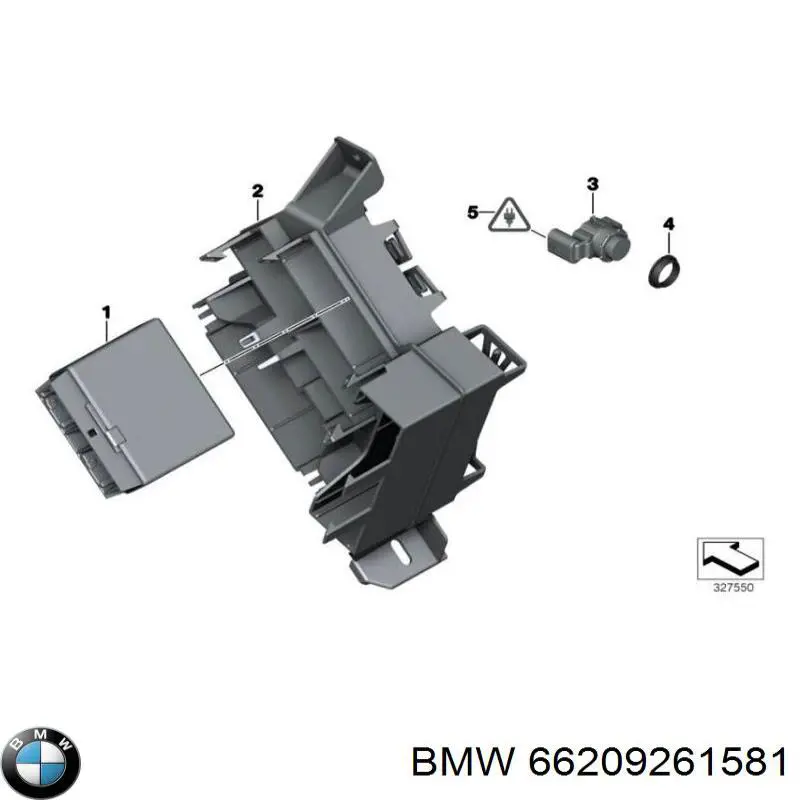 66209261581 BMW Датчик сигналізації парковки (парктронік), передній/задній, центральний