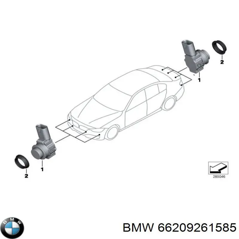 Купити 66209261585 BMW Датчик сигналізації парковки (парктроник), передній / задній,