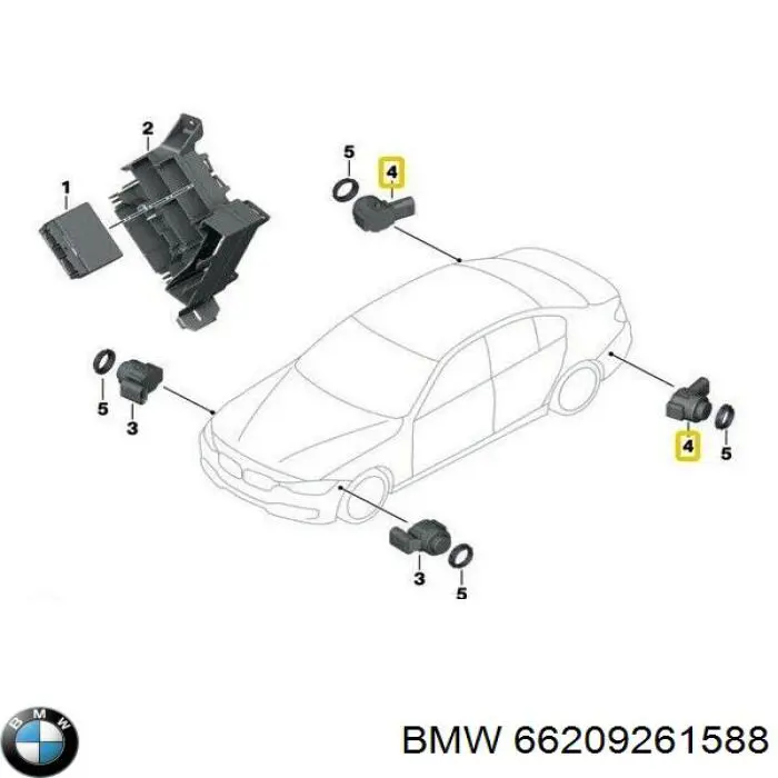 66209261588 BMW Датчик сигналізації парковки (парктроник), передній / задній,