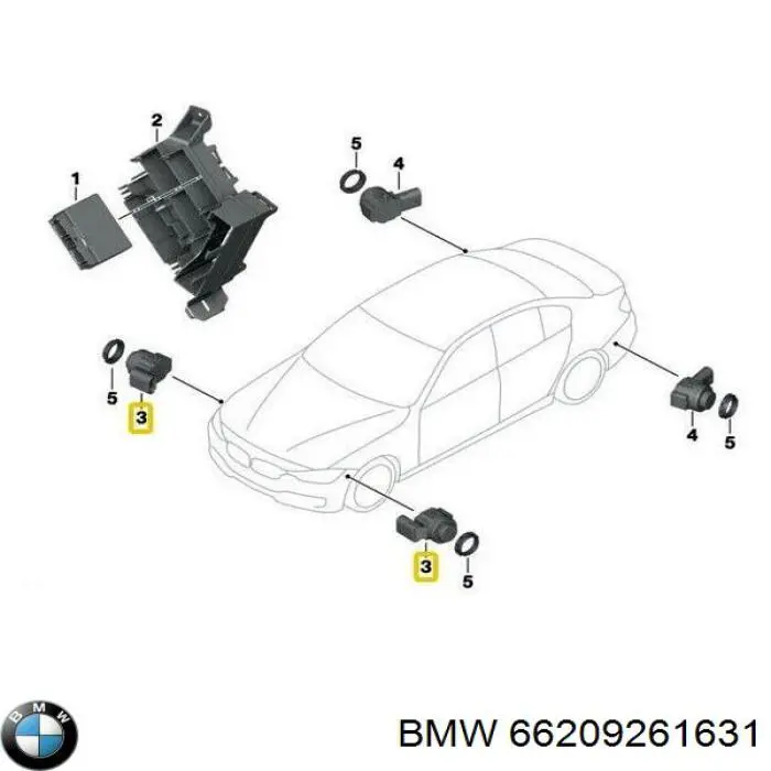 Купити 66209261631 BMW Парктронік, бічний
