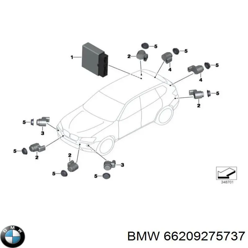 Датчик сигналізації паркування (парктронік), передній 66209275737 BMW