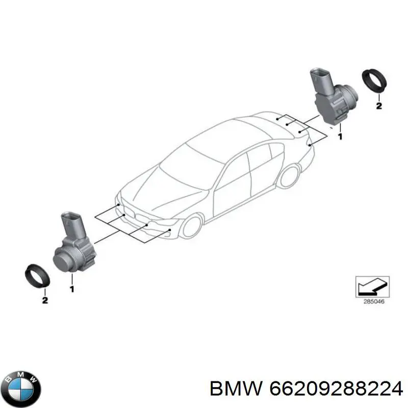 Купити 66209288224 BMW Датчик сигналізації парковки (парктроник), передній / задній,